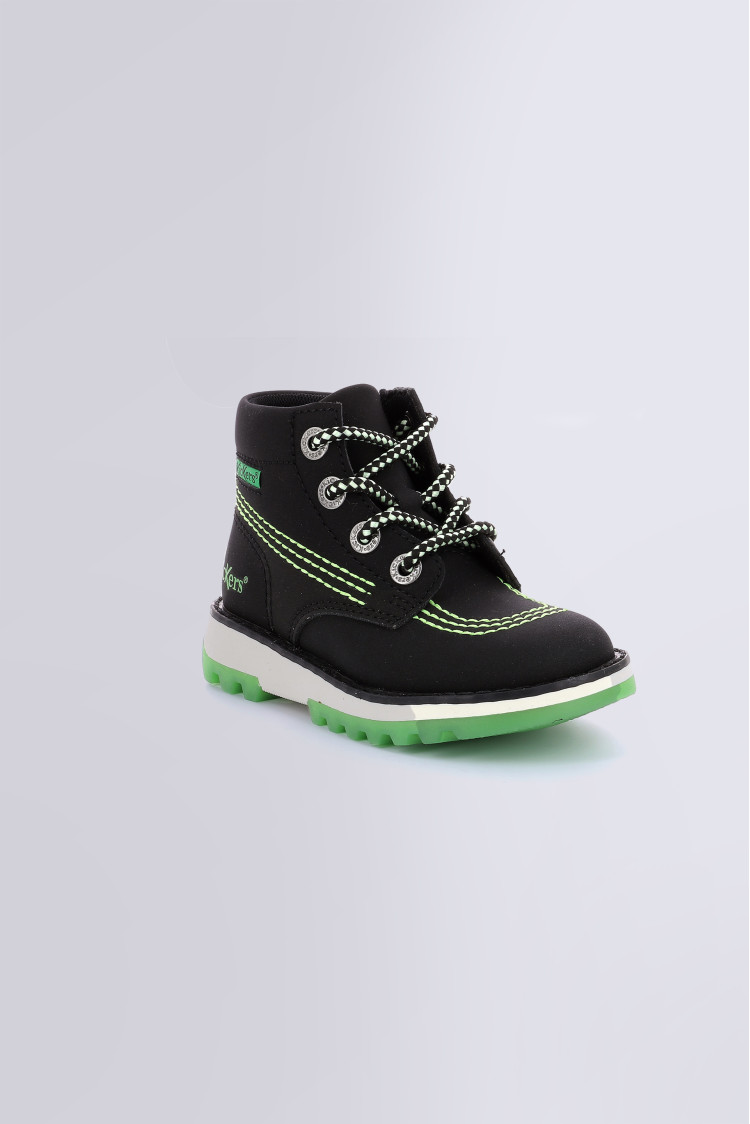 Kickrally20 noir et vert bottillons gar on Kickers
