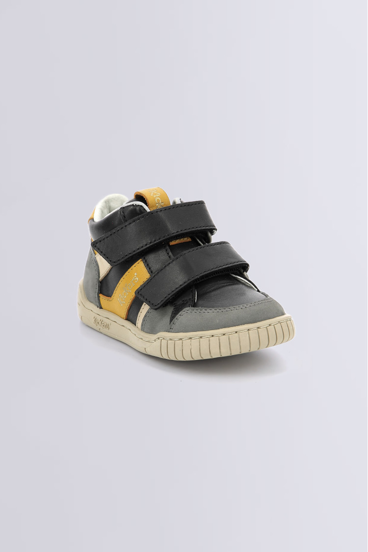 Wincky grey yellow and black high sneakers for boy Kickers