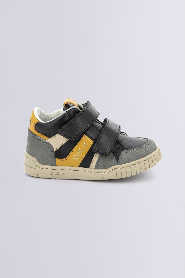 Sneakers Hautes Lowell Gris Noir Jaune Kickers - Enfant