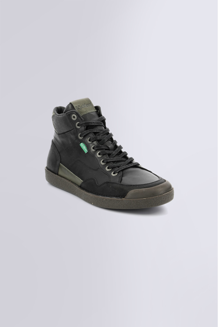 Kick Triparty Baskets Hautes noir et kaki pour homme Kickers