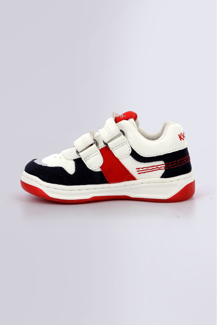 Kalido Sneakers blanc marine et rouge pour fille et gar on