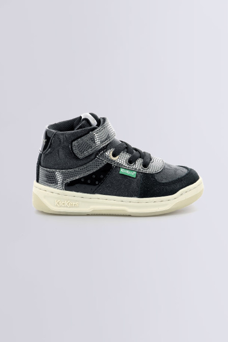 Achat chaussures Kickers Enfant Botte et Bottillon, vente Kickers LOWELL  Champagne - 739355 - Basket montante fille