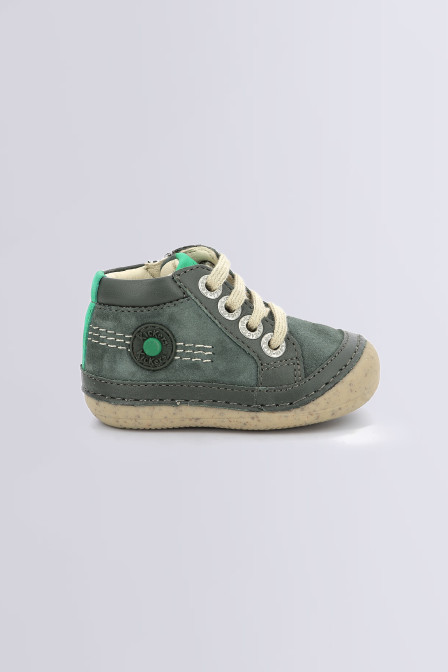 Achat chaussures Kickers Enfant Botte et Bottillon, vente Kickers LOWELL  Champagne - 739355 - Basket montante fille