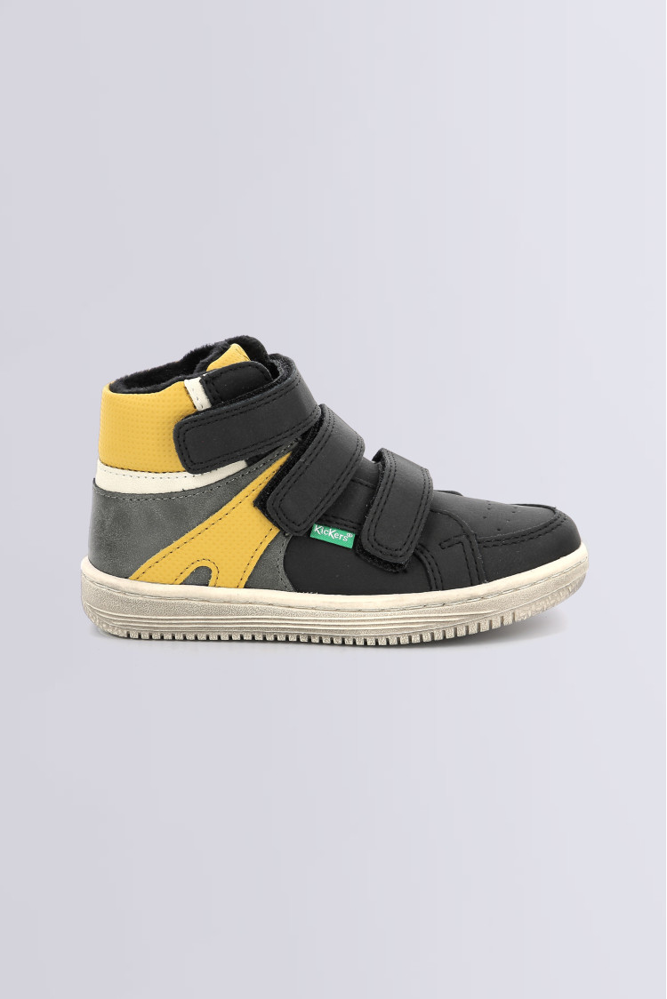 Sneakers Hautes Lowell Gris Noir Jaune Kickers - Enfant