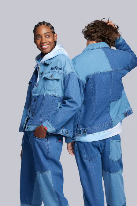 Kick Jacket - Veste en jean bleu unisexe - Kickers © Site Officiel