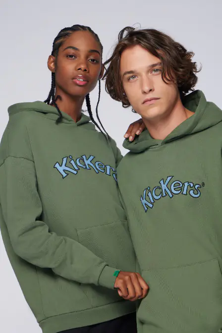 Kick Hoodie - Sweat à capuche kaki unisexe - Kickers © Site Officiel