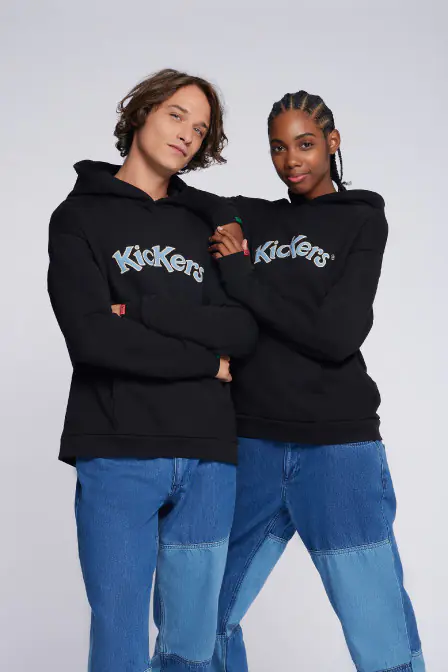 Kick Hoodie - Sweat à capuche noir unisexe - Kickers © Site Officiel