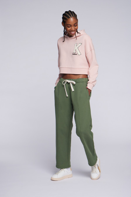 ORGANIC BIG-K CROP HOODIE ROSE