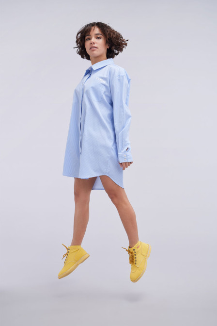 SHIRT DRESS BLUE WHITE