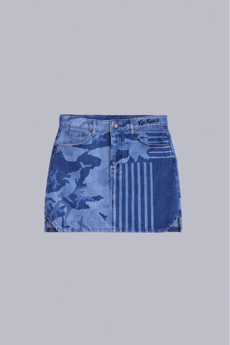 SKIRT DENIM CAMO