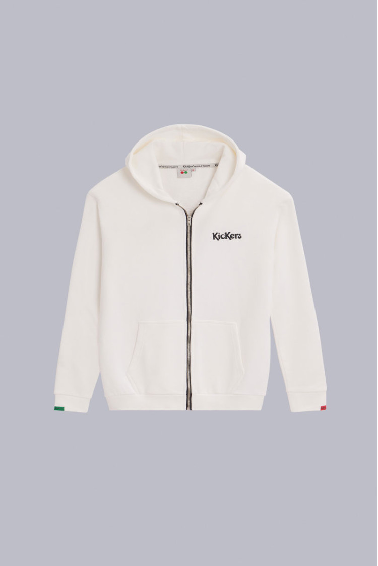 ORGANIC KICK HOODIE ZIP ÉCRU