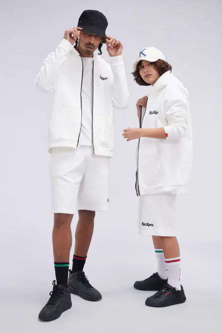 Kick Zip - Sweat à capuche blanc unisexe - Kickers © Site Officiel
