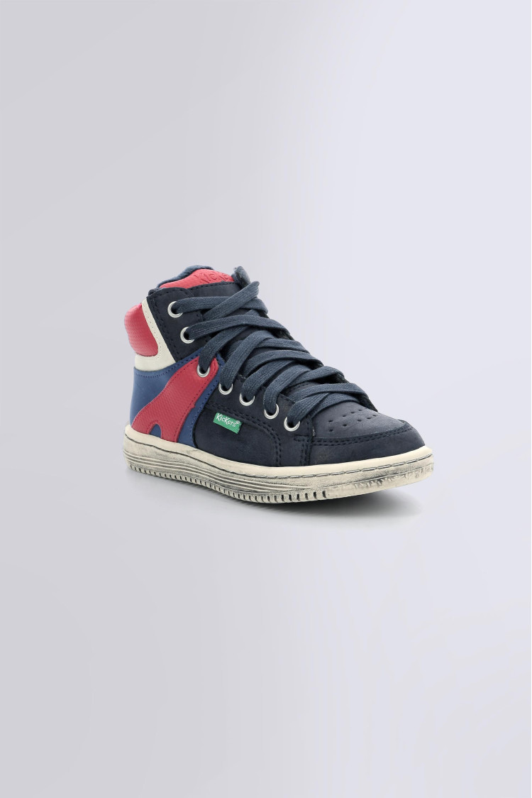 Lowell blue red and navy high sneakers for boy Kickers Official website