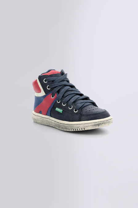 Lowell | Marineblaue und rote hohe Sneaker für Jungen | Kickers © Offizielle Webseite Lowell | Marineblaue und rote hohe Sneaker für Jungen | Kickers © Offizielle Webseite