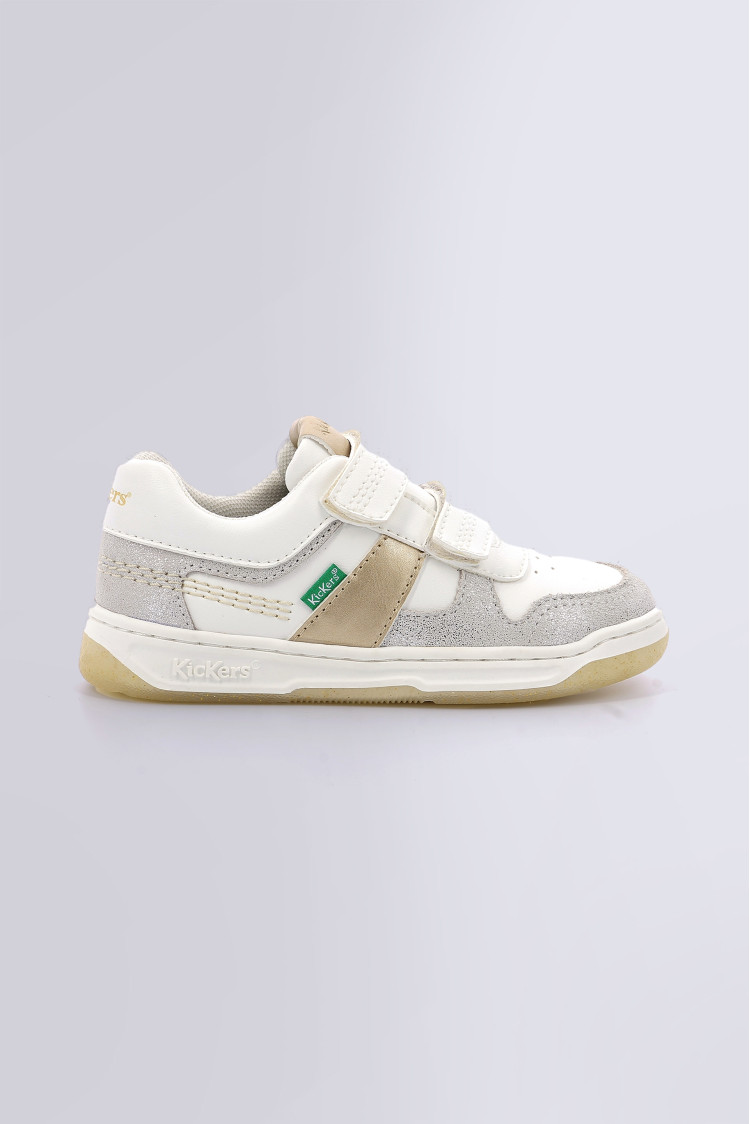 Kalido white silver and gold sneakers for boy Kickers Official website