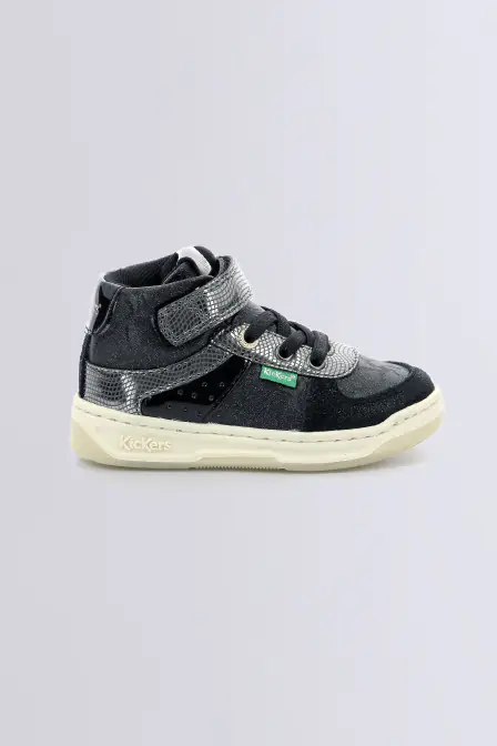 Kick Alien shiny black high sneakers for girl - Kickers © Official website