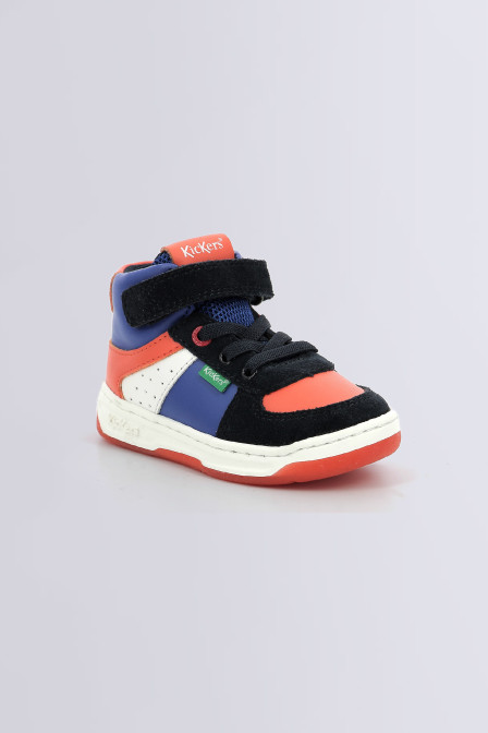 Kick Alien - Sneakers hautes marine, bleu et orange pour garçon - Kickers © Site Officiel Kick Alien - Sneakers hautes marine, bleu et orange pour garçon - Kickers © Site Officiel