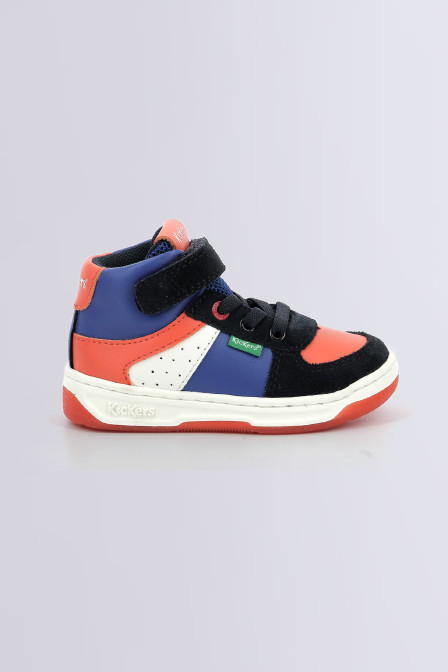 Kick Alien - Sneakers hautes marine, bleu et orange pour garçon - Kickers © Site Officiel