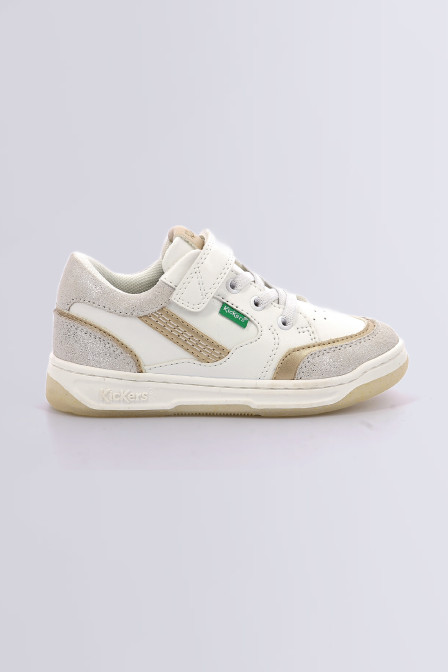 Kouic - Sneakers blanc, argent et or pour fille - Kickers © Site Officiel