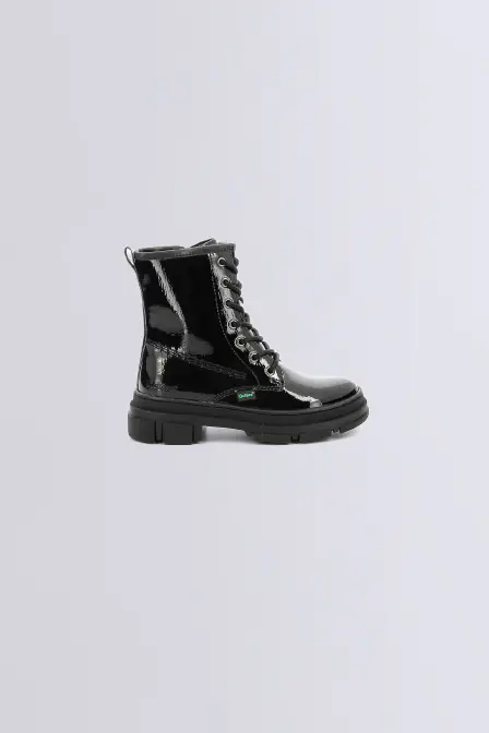 Kick Goji black patent ankle boots for girl - Kickers © Official website