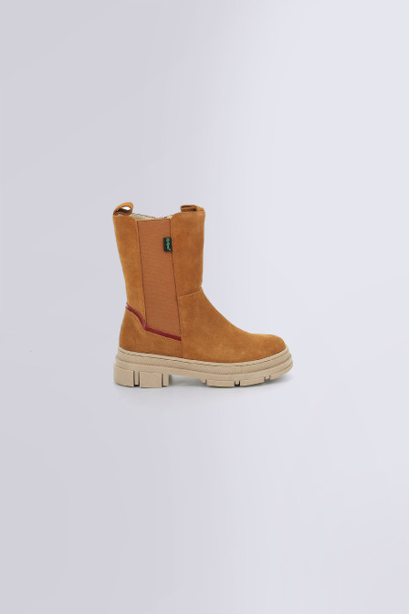 Kick Goz - Boots camel et rouge pour fille - Kickers © Site Officiel