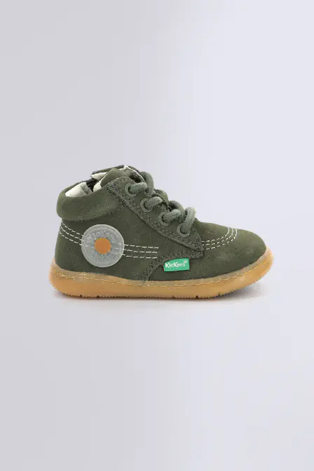 Kick Bubbly kaki ankle boots for girl and boy - Kickers © Official website