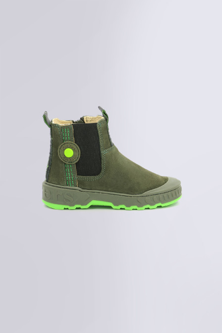 Kick Trust - Boots kaki et vert pour garçon - Kickers © Site Officiel