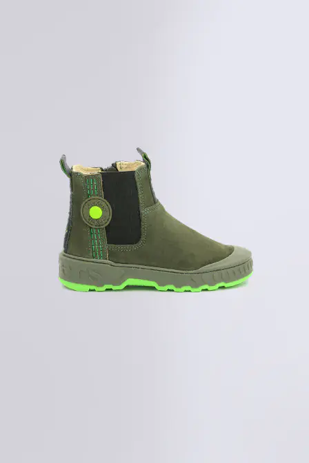 Kick Trust kaki and green boots for boy - Kickers © Official website