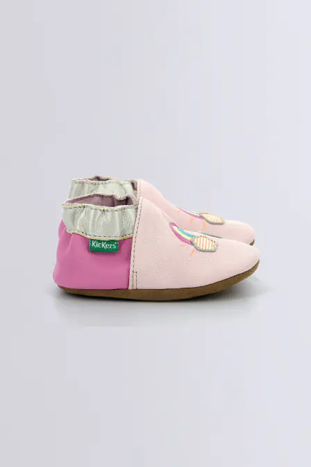 Kickbaby Rainbo pink slippers for girl - Kickers © Official website