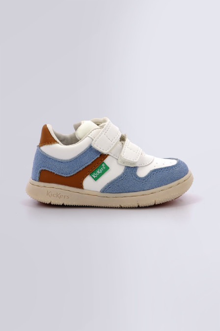 Kickmotion Blanc camel bleu