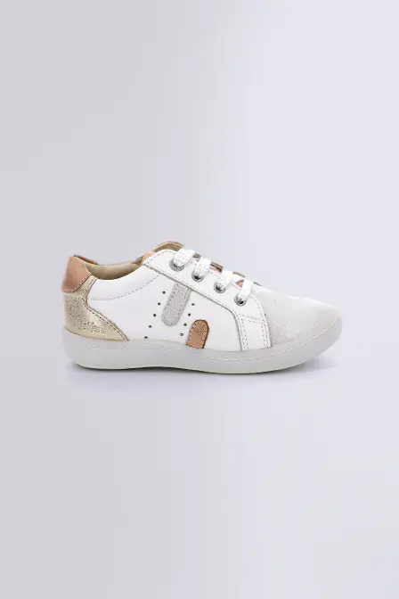 Kickpom - Sneakers blanc et argent pour fille - Kickers © Site Officiel
