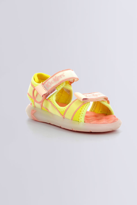 Kickjune pink and yellow sandals for girl and boy - Kickers © Official website