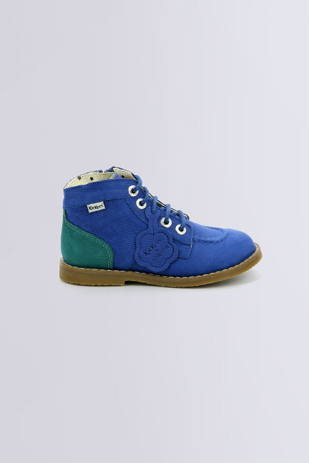 Kouklegend Bont blue and green ankle boots for boy - Kickers © Official website
