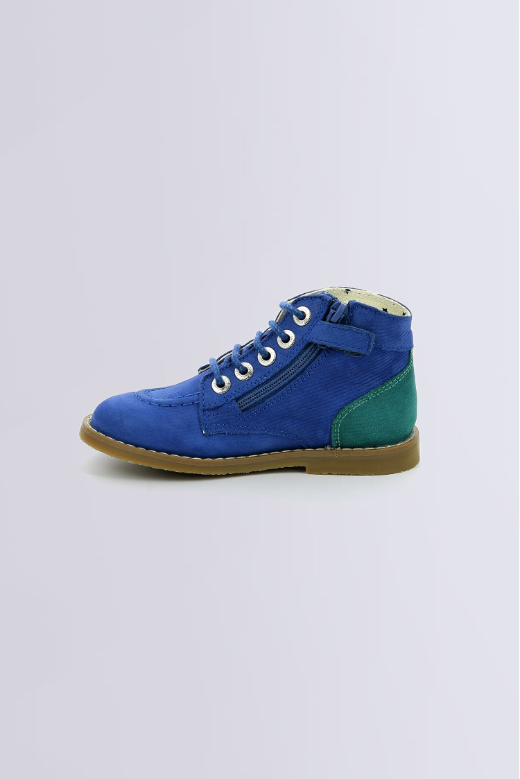 Kouklegend Bont blue and green ankle boots for boy Kickers Official website