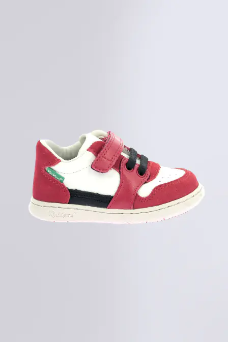 Kickbuvar | Baskets rouge et blanc pour garçon | Kickers © Site Officiel
