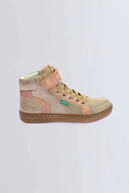 Lolastic - Sneakers hautes beige et champagne pour fille - Kickers © Site Officiel