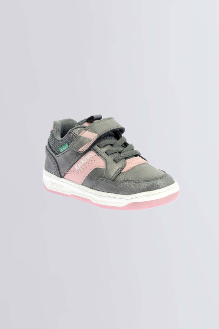 Kickarting - Sneakers gris, rosa y plateado para niña - Kickers © Página oficial Kickarting - Sneakers gris, rosa y plateado para niña - Kickers © Página oficial