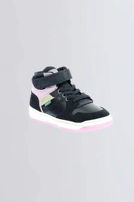 Kickado | Sneakers alte blu navy e rosa da bambina e bambino | Kickers © Sito Ufficiale