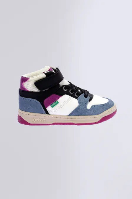 Kickado - Sneakers hautes bleu, blanc et violet pour fille et garçon - Kickers © Site Officiel