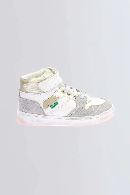 Kickado - Sneakers hautes blanc et or pour fille et garçon - Kickers © Site Officiel