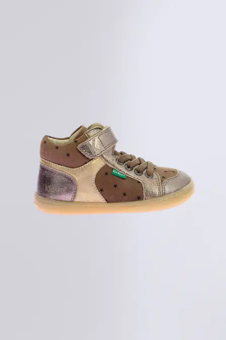 Kickbaryl - Sneakers hautes beige foncé pour fille et garçon - Kickers © Site Officiel