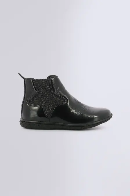 Vermillon noir vernis - boots fille - Kickers ©