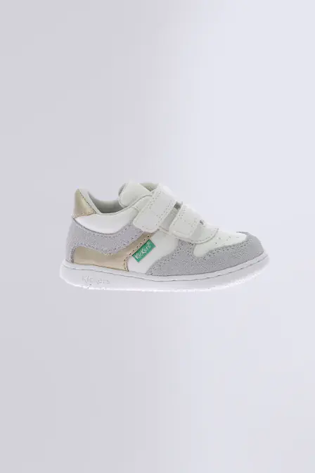 Kickmotion - Sneakers blanc, argent et or pour fille - Kickers © Site Officiel