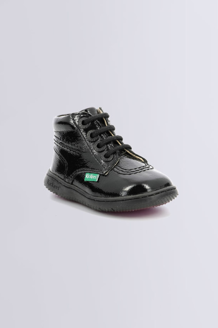 Kick Billista | Black Patent Ankle Boots for Girls | Kickers © Official Site
