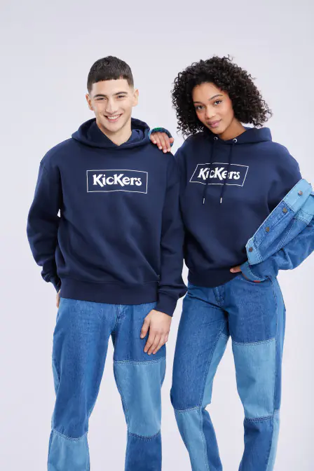 Kick Daf - Sweat à capuche marine pour homme - Kickers © Site Officiel