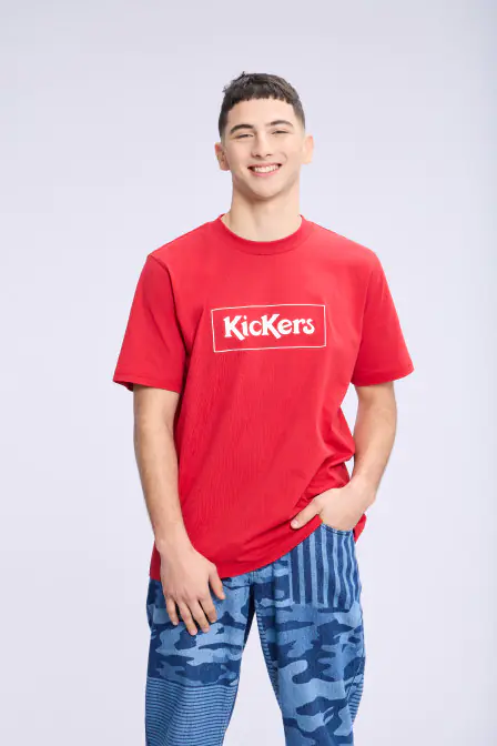 Kick Waysta - T-shirt rouge pour homme - Kickers © Site Officiel