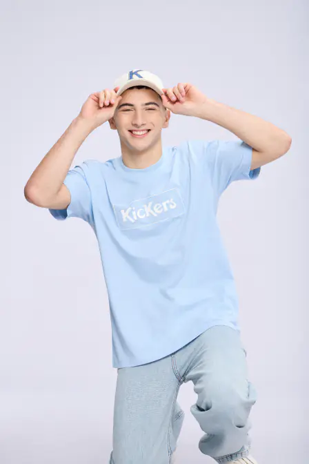 Kick Waysta light blue t-shirt for man - Kickers © Official website