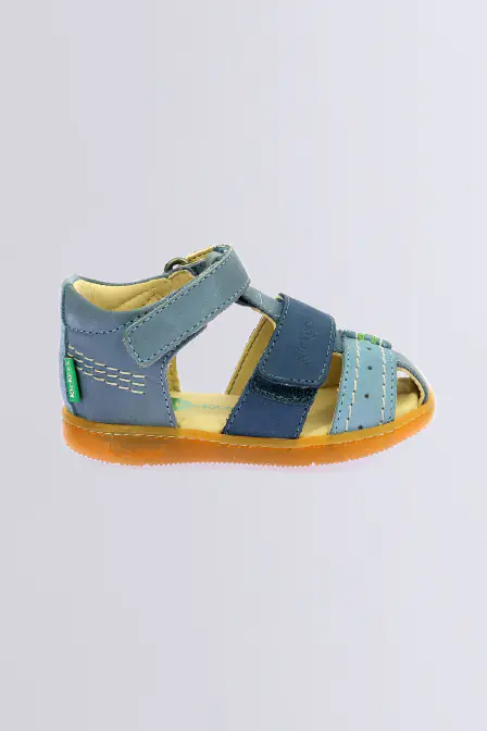 Kick Bazar - Sandales bleu tricolore pour garçon - Kickers © Site Officiel
