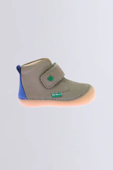 Sabio kaki and blue ankle boots for boy - Kickers © Official website