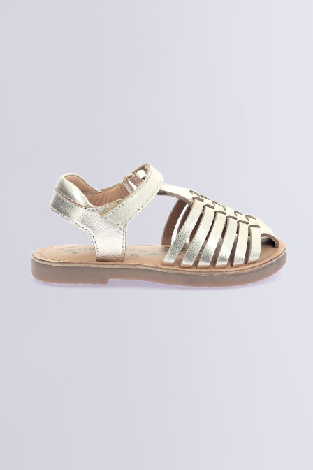 Kick Preklo light gold sandals for girl - Kickers © Official website